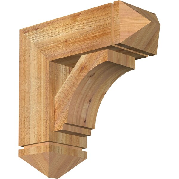 Ekena Millwork Imperial Arts and Crafts Rough Sawn Bracket w/ Offset Brace, Western Red Cedar, 8"W x 22"D x 22"H BKT0806X22X22IMP03RWR - main
